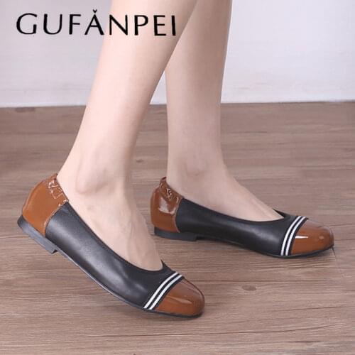 Ballerina women patent leather shoes elastic at back soft and comfortable daily walking casual ladies flat
