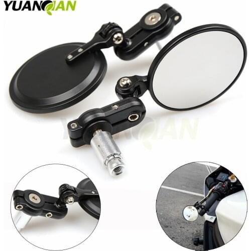 Universal Black Motorcycle rearview Mirrors 7/8" For honda yamaha Kawasaki z750 Z800 Z1000 Suzuki Ducati XT660 WR250 WR125