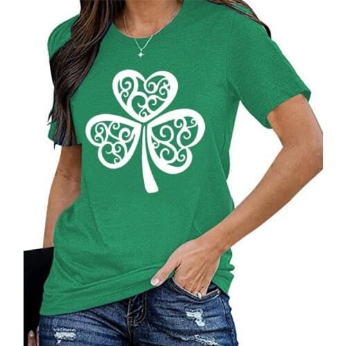 St. Patricks Day Green Tshirt Woman Summer Casual Tee Top Short Sleeve Tee Shirt Female Drop Shipping Tee Woman T-shirts