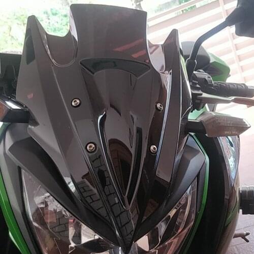 For Kawasaki 2013-2017 Z250 Z300 Motorcycle Accessories Windshield WindScreen Screen Black Smoke