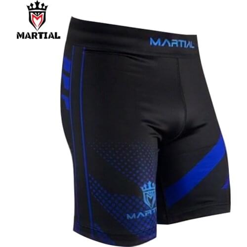 Martial :NEW ARRIVAL BLACK/BLUE COMPRESSION SHORTS QUICK DRY GRAPPLING/JOGGING SHORTS