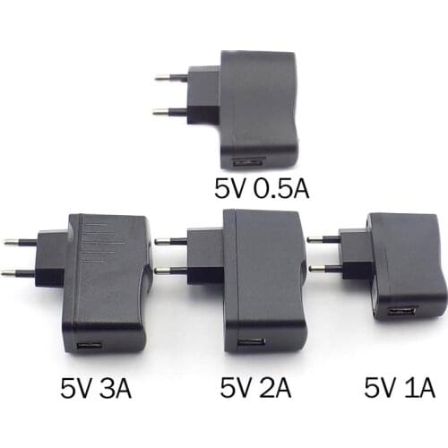 Micro USB Charger 5V 0.5A 1A 2A 3A Wall Charger AC to DC Charging Power Adapter Supply 100V-240V Output for LED Strip Light