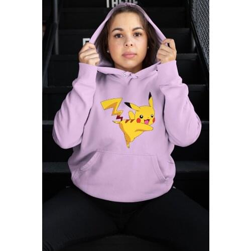 Angemiel Wear Pikachu Pink Women 'S Hooded Sweatshirt