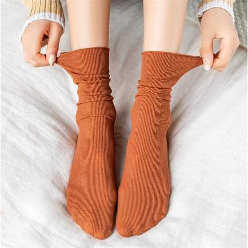 CUHAKCI Women Socks Solid Color Nylon 2021 New Style for Spring and Summer Solid Color Long Socks Elegant Casual Mujer Creative