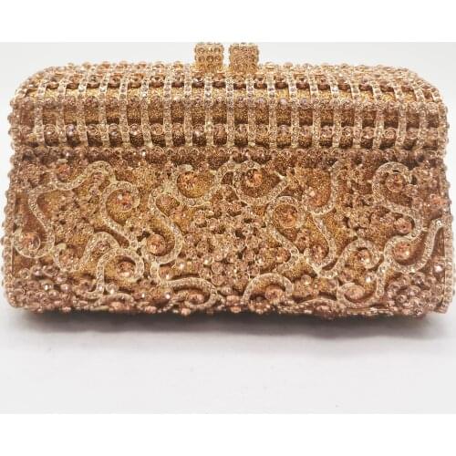 Gold/Silver Diamond Wedding Purse Elegant 100% Handmade Crossbody Handbags Large Capacity Lady Phone Clutches Mini Minaudiere