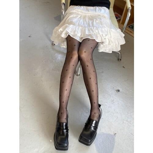 1 pair Sexy fashion over-the-knee stockings mesh four-leaf clover stockings
