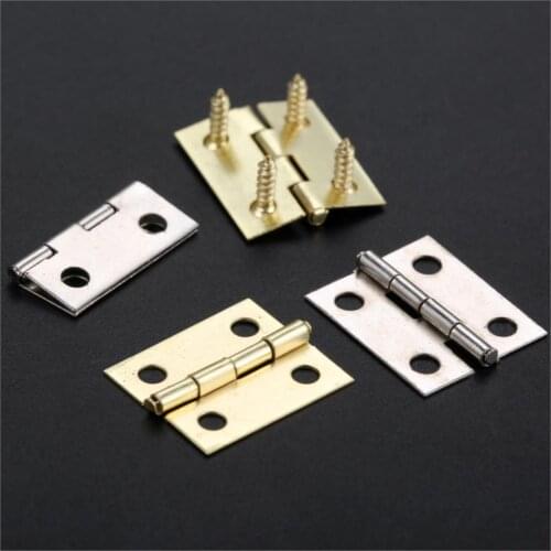 10Pcs 30*26mm Iron Cabinet Door Luggage Mini Hinge 4Holes Decor Furniture Hardware Decoration Antique Vintage Round Corner Hinge