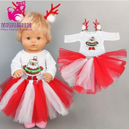 16 inch babydoll red lace tutu dress for 40cm Nenuco Ropa y su Hermanita toys dolls clothes Santa claus set