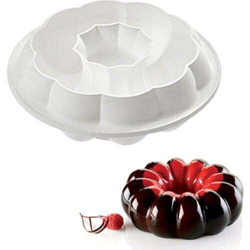 2020 New White Silicone French Art Cake Mold Pattern Silicone Sandblasting Mu Si Cake with Column Pumpkin Spray Face Mold