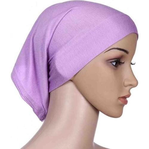 2021 New Women Muslim Stretch Turban Hat Soft Comfortable Cancer Chemo Hat Beanie Scarf Head Wrap Caps Headwear gorras mujer A40
