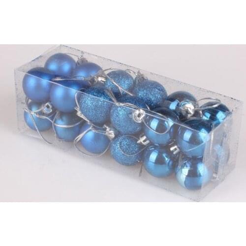 24pcs 30mm Mini Christmas Balls Baubles Plastic Tree Hanging Decorations For Party AUG889