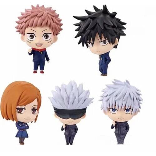 5 Stks/set 5cm Jujutsu Kaisen Anime Figurine Cute Action Figure Gojo Satoru Anime Figures Itadori Yuji Collectible Model Toy PVC
