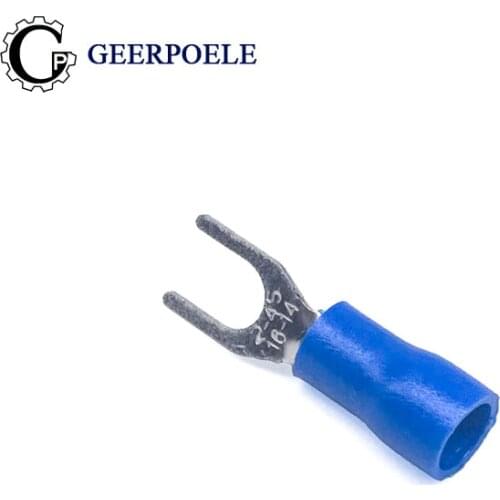 50,100 pcs/lot Y type U type insulation SV2-4 fork type terminal block copper Insulated Spade Crimp Wire Cable Connector