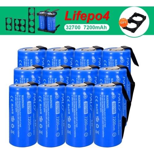 PALO 100% Original 3.2V 32700 7200mAh LiFePO4 Battery 35A Continuous Discharge Maximum 55A High power battery+DIY Nickel sheets