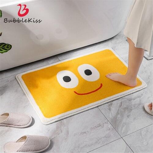 Bubble Kiss Cartoon Carpet Home Bathroom Floor Mat Cute Bedroom Entry Doormat Creative Rugs Fashion Anti-Slip Pad Absorbent Mats