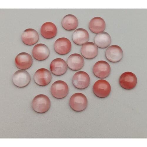 Fashion 4 6 8 10 12 14mm cherry quartz stone beads charms red round cab cabochon stone beads for jewelry free shipping Wholesale