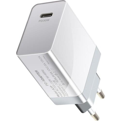 PD Fast Charge Protocol Charger Certification 30W Adapter TYPE-C Travel Charger PD Plug PC + ABS Fire Retardant