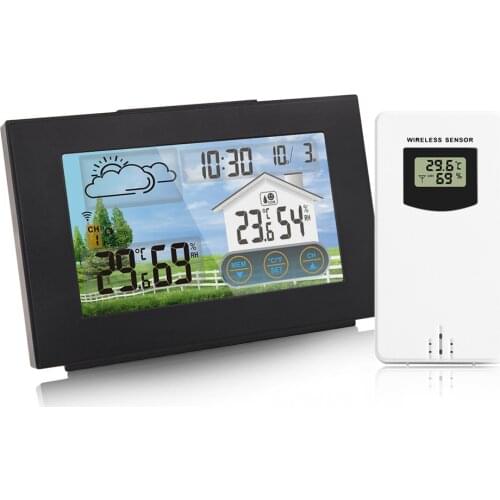 Digital Thermometer Hygrometer Wireless Weather Station Forecaster Indoor Outdoor Temperature and Humidity Meter