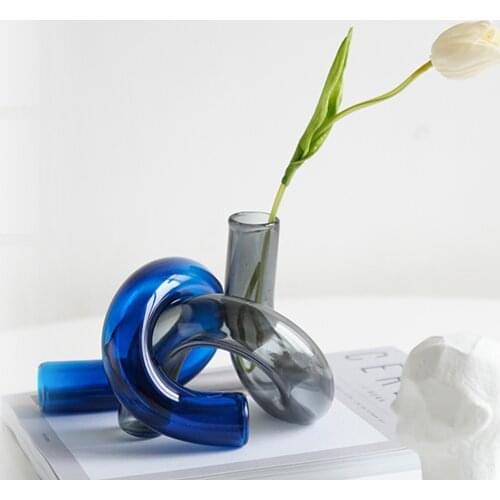 Plant Vase Decoration Glass Container Flower For Table Living Room Decorative Vase Mariage Table Ornaments Desktop Flower Vase