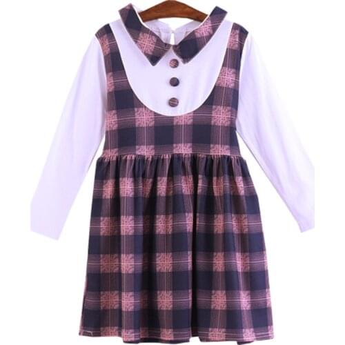Kids Dresses for Teens Girls Gift School Style Classic Red Purple Plaid Sport Stripe Girl Clothes 4-14 Princess Bow Party Dress