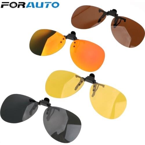 FORAUTO Anti-UVA UVB Driver Goggles Car Driving Night Vision Lens For Men Women Clip On Sunglasses Polarized Sun Glasses
