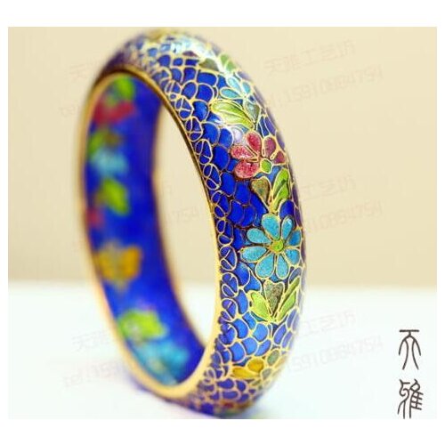 Chinese Style Handmade Exquisite Retro Fashion Cloisonne Enamel Flower Bracelet Size: 6CM>>> women jewerly Free shipping