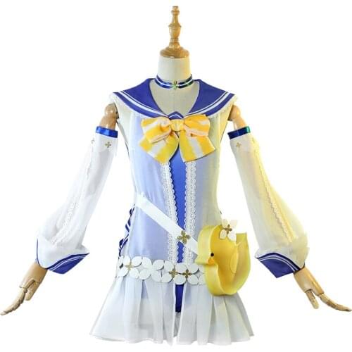 Hot Game Genshin Impact Barbara Cosplay Costume Lolita Dress Summertime Sparkle Swimsuit Swimwear Top Pants Gloves Set