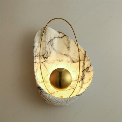 Nordic Style Creative Shell Shape Bedside Led Wall Light Art Resin Living Room Bedroom Corridor Aisle Decor Wall Sconce Lighting