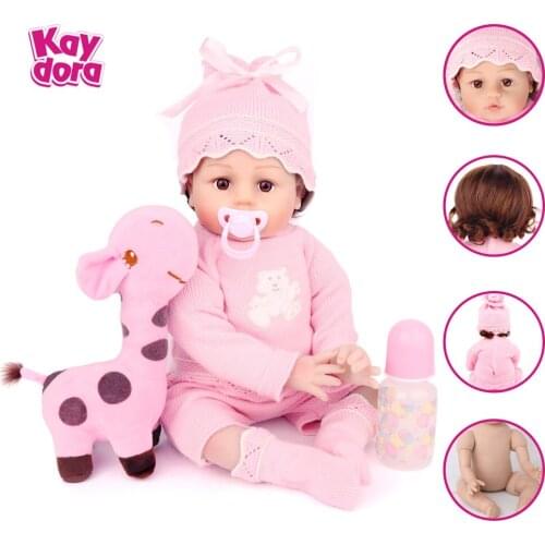 KAYDORA Reborn Baby Dolls 22 Inch 55cm Baby Soft Cloth Body Doll Lifelike Kids Toy Gril Menina Bebe Toddler Birthday Gifts