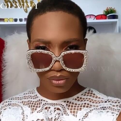 Glitter Square Sunglasses Women Diamond Vintage Men 2020 Luxury Fashion Metal Sunglasses Butterfly Glasses Gradient UV400