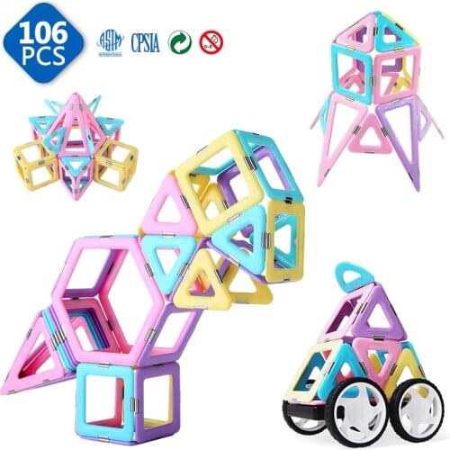 Romboss Big Size Magnetic Designer Magnet Building Blocks&Contruction Magnetic Tiles STEM DIY Educational Toys for Kids