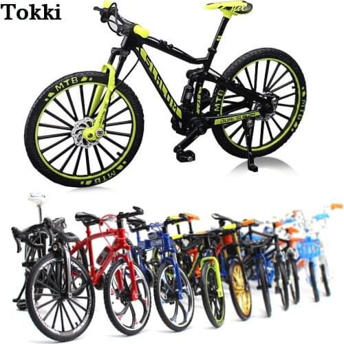 1:10 Mini Diecast Alloy Bicycle Model Metal Racing Finger Mountain bike Pocket portable simulation Collection Toys For Children