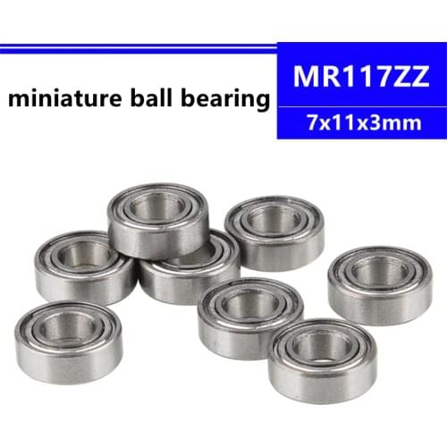 50/100/500pcs MR117ZZ 7*11*3 mm miniature ball bearing MR117 -2Z 7x11x3 mm MR117 MR117Z miniature deep groove ball bearing