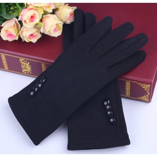 Fashion Design Winter Outdoor Women Warm Touch Screen Gloves Solid Color Full Finger Mittens New Trendy Elegant Soft Gloves