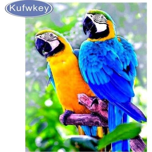 Diy Full Diamond Embroidery Colored Parrot Cross Stitch Painting 5D Square Accessories Decor Of Rhinestones Mosaic Sticker Bird