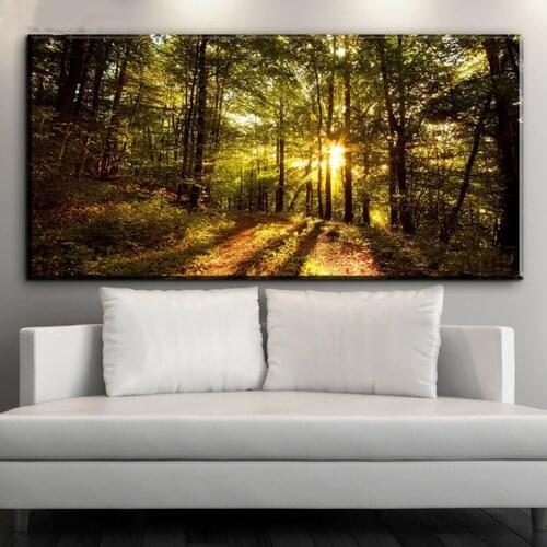 DIY Diamond Painting Sunrise forest landscape Diamond Mosaic pattern Diamond Embroidery Round Drill Set