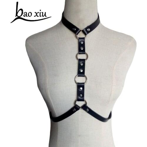 New hand Harajuku O-Ring punk metal leather belt tide female straps accessories interest Sexy fashion nightclub straps waist