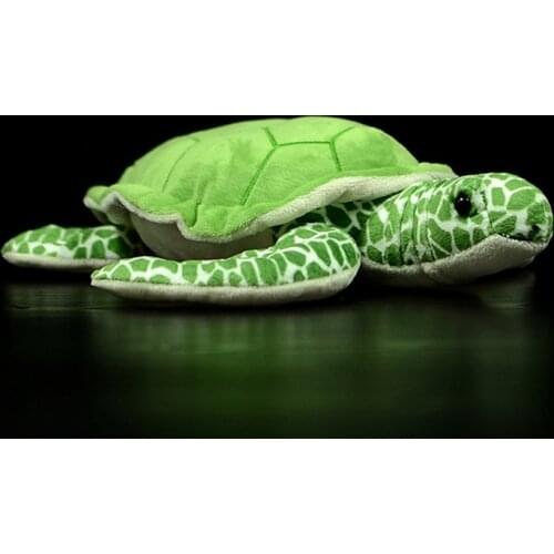Original Super Soft Green Turtle Plush Toy Simulation Chelonia mydas Doll Real Life Cute Sea Animal Model For Kids Birthday Gift