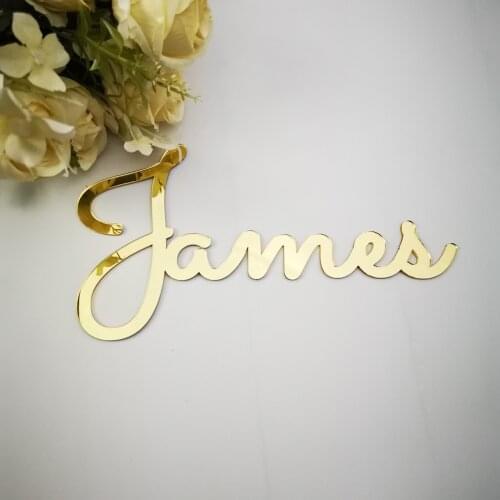 Custom Baby Shower Mirror gold Name Signs, Personalized Name Wall Decor Color silver Letters,Wall Acrylic Names Letter Decor
