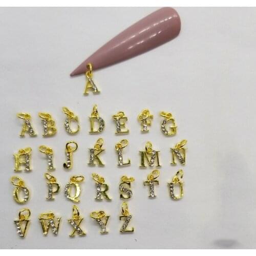 0-9 Number Charms 10 Piece Number Nail Charm 24k Shiny Nail Piercing Charms Dangle Gem Stone Nail Dangle, Gem Nail Piercing