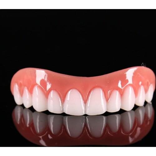 Upper False Teeth Silicone Fake Teeth Simulation Braces Whiten Artificial Bleaching Brush Care Tool Oral Hygiene Dental Bra M2A9