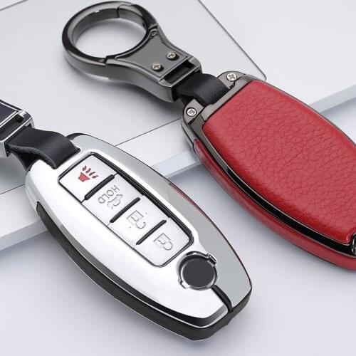 Hot Zinc alloy+Leather car key case For Nissan Qashqai J10 J11 X-Trail t31 t32 kicks Tiida Pathfinder Murano Note Juke Infiniti