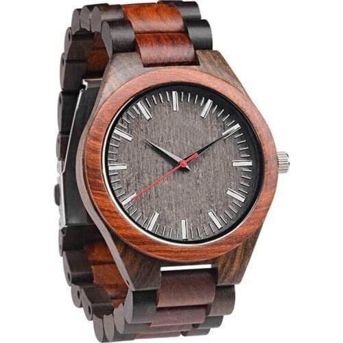 Dropshipping 2020 New Arrivals Gift Items Simple Hot Sale Free Shipping Luxurious Men Red Sandal Ebony Wooden Watches
