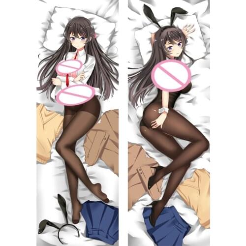 Sakurajima Mai Dakimakura Cover 2WAY Peachskin Double-sided Otaku Bedding Pillow Case Otaku Hugging Fullbody Pillow Cover