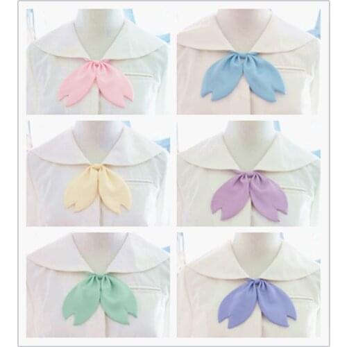 Super Cute!! Sakura Cherry Shape Women Girl Japan Sailor Uniform Bowtie Cravat Neck Tie 7 Colors