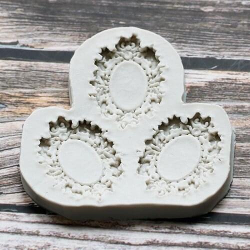Retro Lace Photo Frame Food Grade Silicone Candy Biscuits Molds Fondant Chocolate Cake Mould DIY Cupcake Decorating Tools