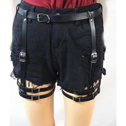 Harajuku Punk Vintage Belt Sexy Waistband Garters For Women Fetish Adjustable Leather Bondage Harness Straps Belt Accessories