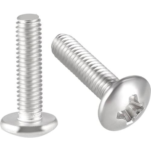 Uxcell Machine Screws, M3x12mm Phillips Truss Head Screw, 304 Stainless Steel, Fasteners Bolts 30Pcs