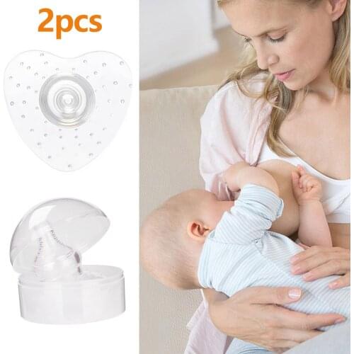 2pcs Natural Fit Silicone Nipple Shield Protectors Maternity Breastfeeding Skin Friendly Nipple Protection Covers