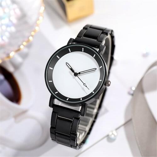 Ladies Simple Watch Stainless Steel Dial Casual Bracelet Watch Stainless Steel Strap Analog Quartz Watch Reloj Mujer Montre Femm